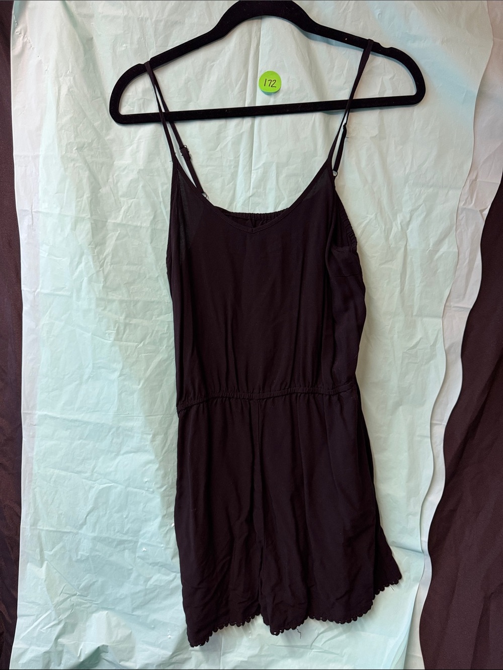 Mossimo Supply Co. Black Sleeveless Romper with Scallop Hem